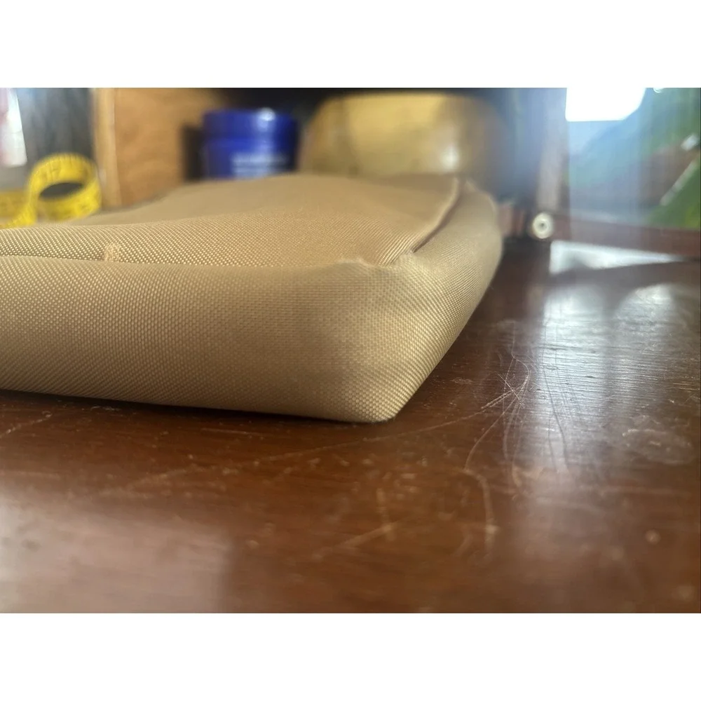 Lancel‎ Paris Unisex Tan Nylon Clutch Travel Bag Vintage Rare